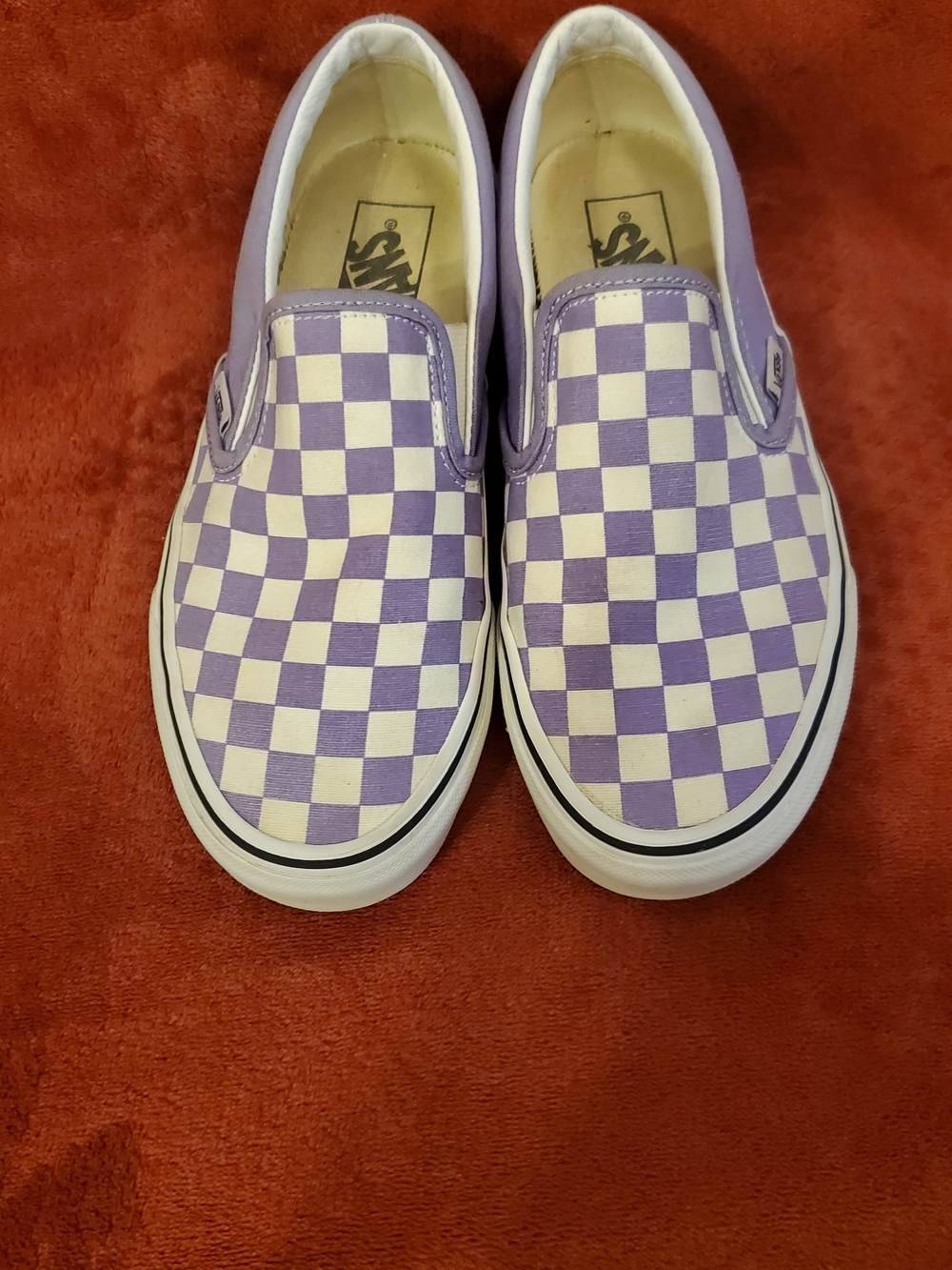 Vans Lavender/ Purple Slip-On Checkerboard Sneakers